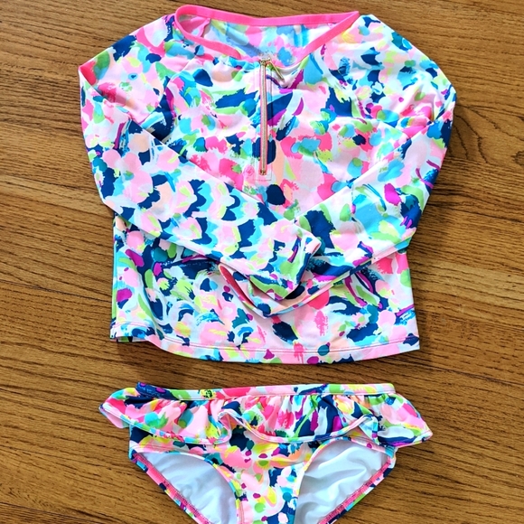 Lilly Pulitzer Other - Lilly Pulitzer long sleeve 2 piece Swim Suit 6/7